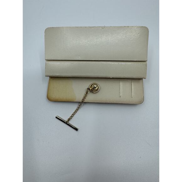 Vintage Swank March Aquamarine Blue Gold Tone Cufflinks & Tie Pin Set in Box - Picture 6 of 12